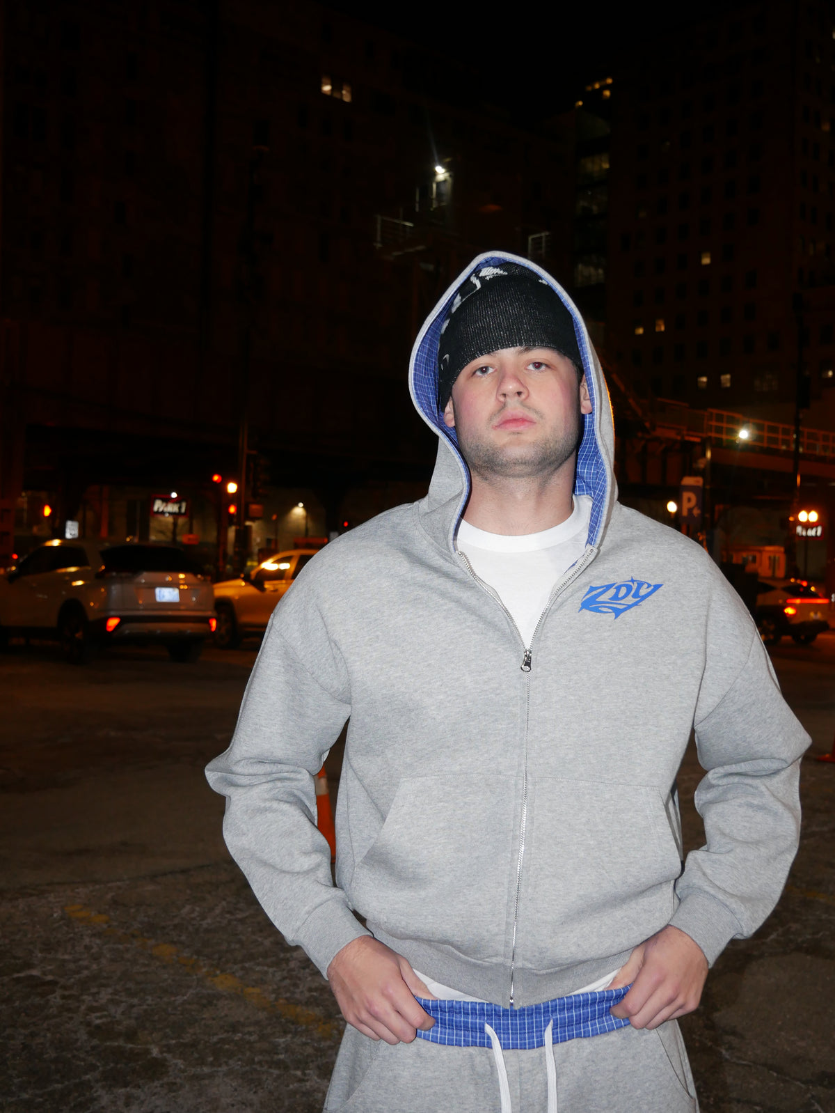 Mare Nostrum Check Zip Hoodie