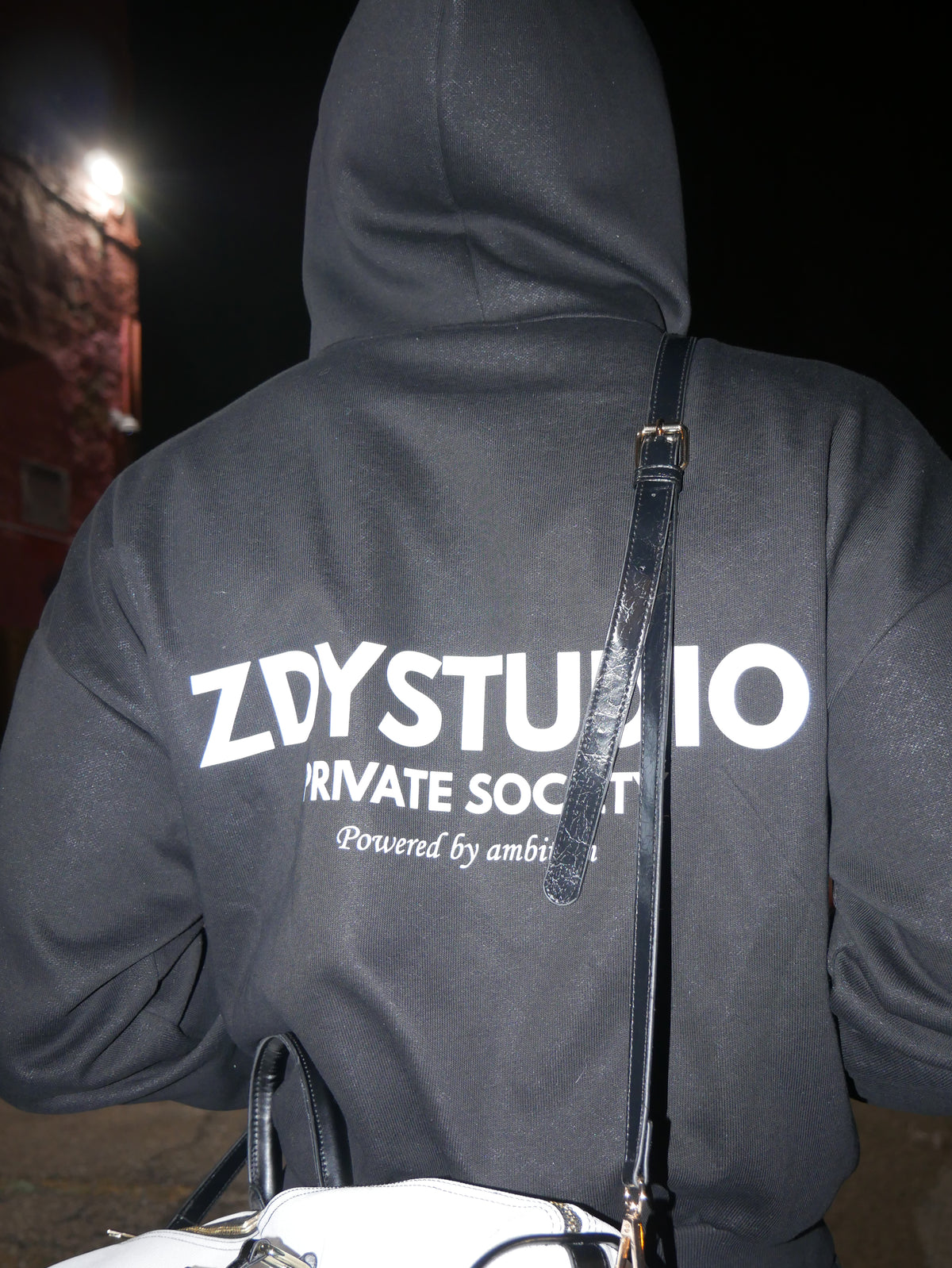 Black Check Zip Hoodie