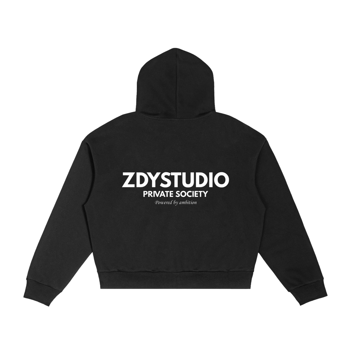 Black Check Zip Hoodie